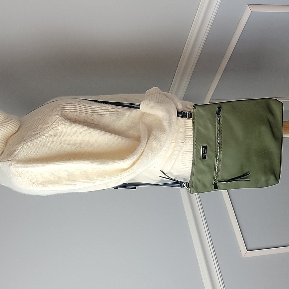 KATE SPADE Dawn Olive Green Nylon Zip Closure Designer Crossbody Shoulder‎ Bag